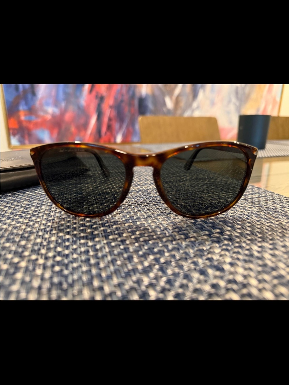 Persol Tortoiseshell Frame Sunglasses with Dark Lenses